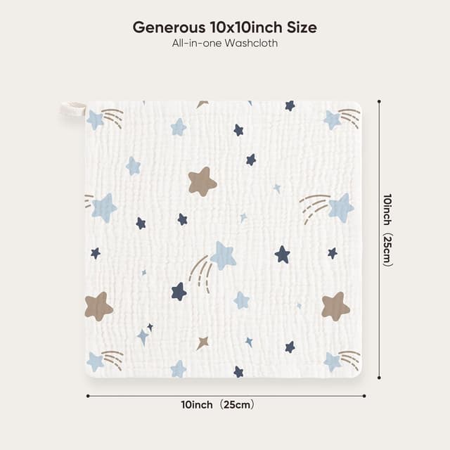 Detalle de Bearmoss Muslin Squares Cloths 10 Pack