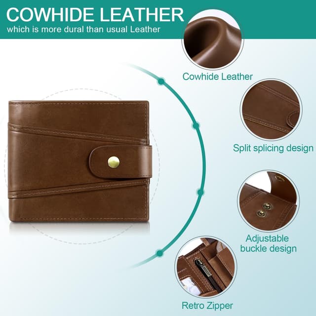 Detalle de GSG SINCE 1998 Cowhide Leather RFID Wallet 17-slot