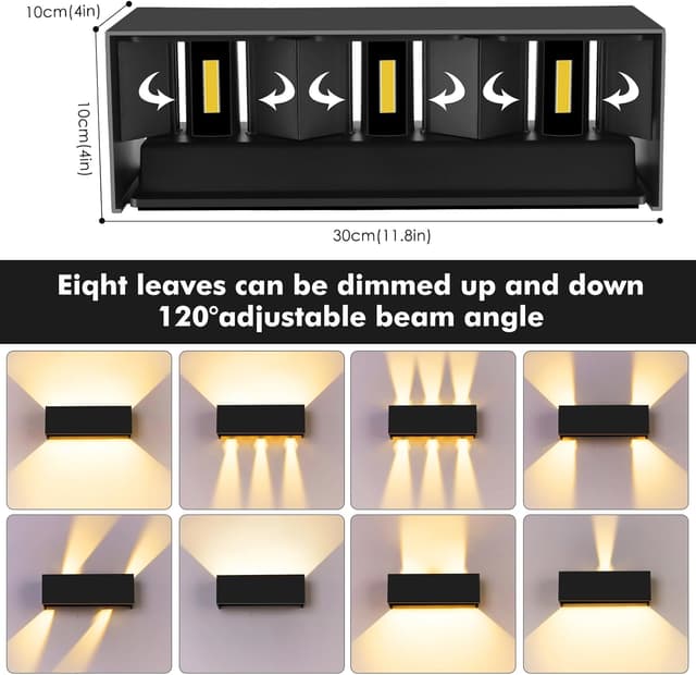 Detalle 2 de Cwycfw Lampada da parete LED 36W per esterni IP65
