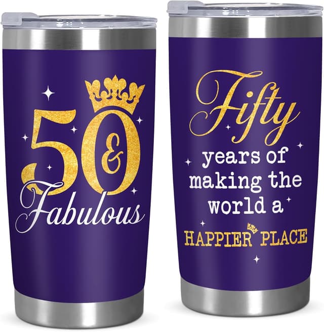Imagen de ARVEXO 20oz Insulated Tumbler for 50th 🎉 en OfertitasTOP