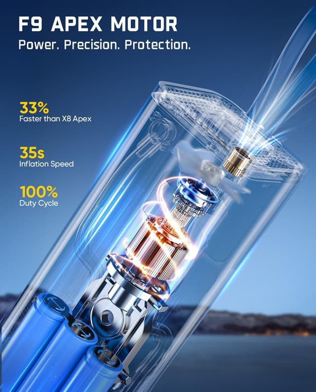 Detalle de Fanttik X9 APEX Portable Tire Inflator 150 PSI ⛽