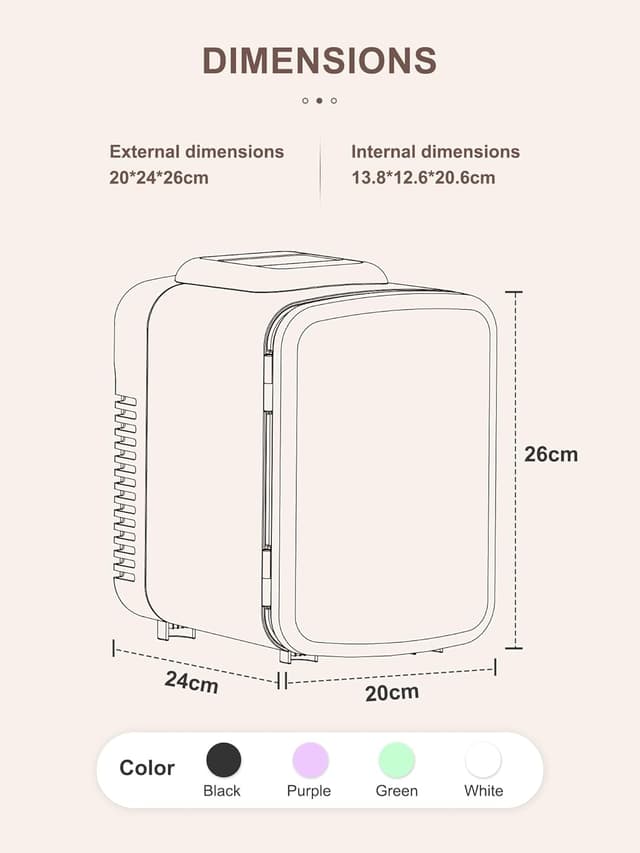 Detalle de Reemix Mini Kühlschrank 4L für Skincare & Getränke (Kühl- und Wärmefunktion, Dual-Strom 12V/240V) – Schwarz