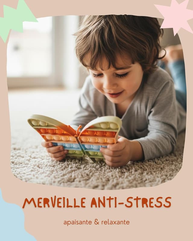 Detalle 2 de Valino Jouet Pop-It Pastel Papillon étanche en silicone (sans BPA) – jouet sensoriel pour enfants