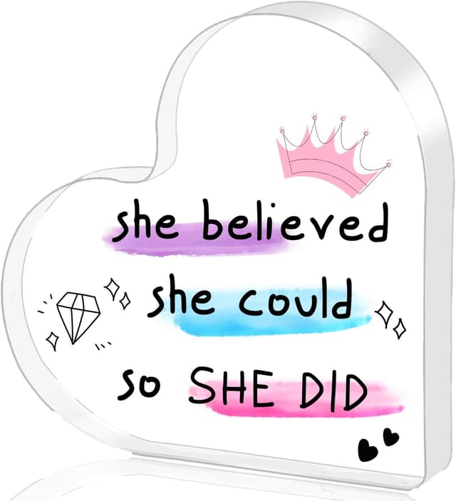 Detalle de Heart Shaped Acrylic Plaque 10×10×1 cm for Her