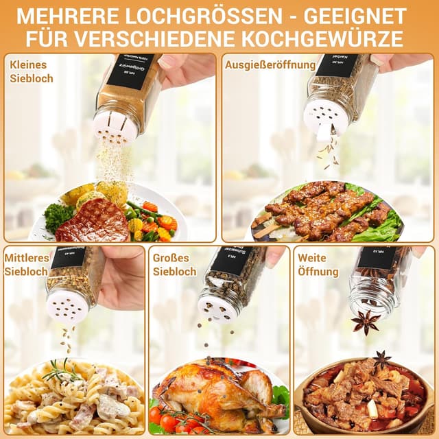 Detalle de Gewürzgläser Eckig Set 24er, 120 ml