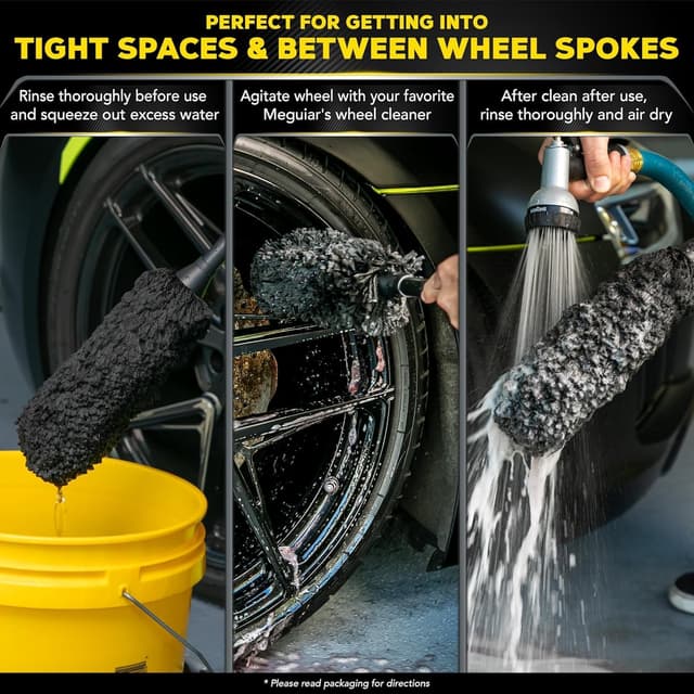 Detalle de Meguiar’s X1902EU Supreme Microfibre Wheel Brush (Medium) for Safe Wheel Cleaning