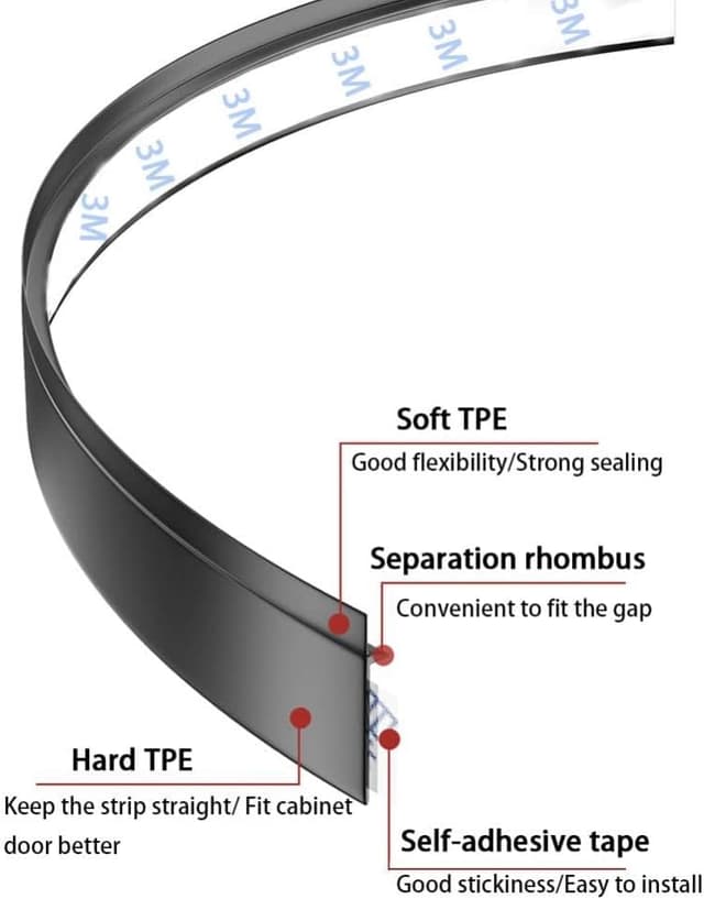 Detalle de Joint de porte d’armoire 2,8 m noir