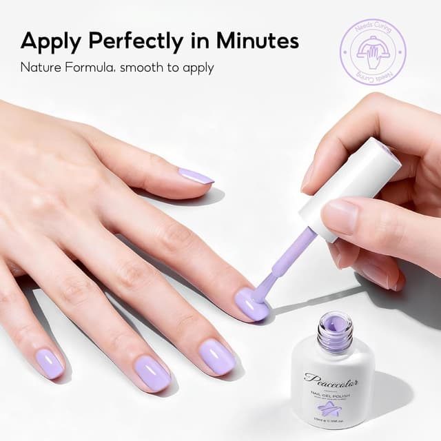 Detalle de PEACECOLOR UV-Nagellack Lila (10 ml) als Gel Nagellack – DIY Soak-off für UV/LED