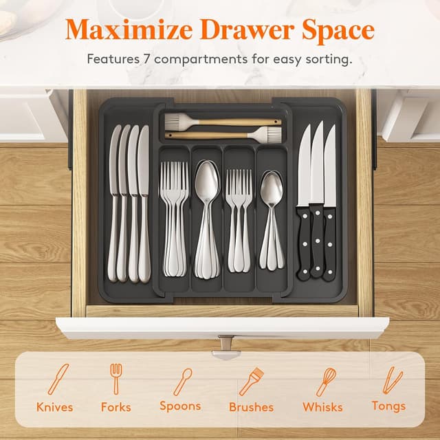 Thumbnail 4 de Lifewit Silverware Drawer Organizer expandable tray 🍽