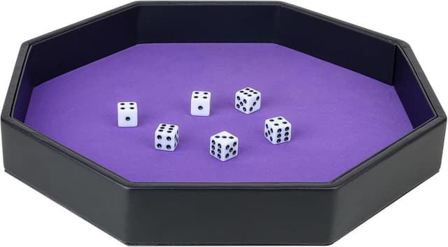 Detalle 2 de TOPTAN Dice Rolling Tray Purple PU Leather