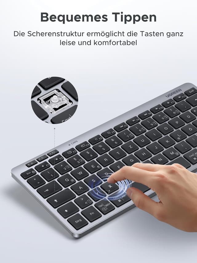 Detalle 2 de UGREEN Bluetooth Tastatur BT5.3+2.4G QWERTZ