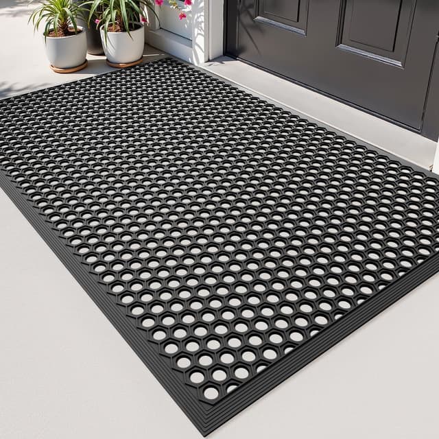 Detalle de DEXI Paillasson extérieur antidérapant 80 x 120 cm avec trous de drainage