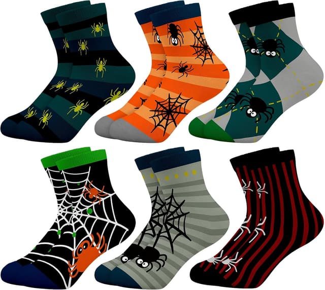 Thumbnail 6 de Queenshin – Lot de 6 paires de chaussettes garçon à motifs étoiles, 3 à 14 ans (tailles 25 à 38)