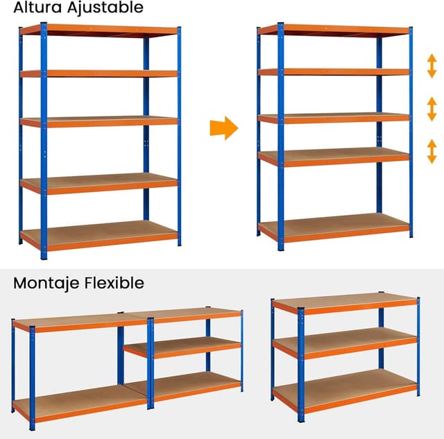 Thumbnail 4 de Yaheetech estantería galvanizada 2 uds 180x60x120cm