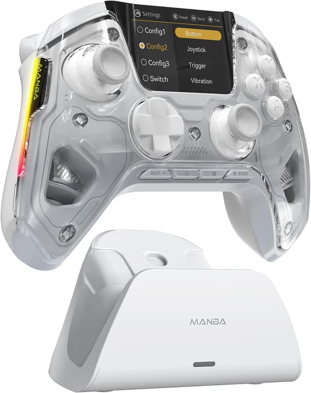 Detalle de FIEHDUW ManbaOne NO DRIFT interactive screen gaming controller (Hall Effect) for PC, Switch & mobile