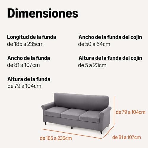 Thumbnail 4 de Amazon Basics Funda de sofá Spandex 3 plazas, gris oscuro 🛋