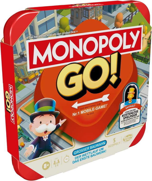 Detalle de Monopoly GO! Brettspiel (Deutsche Version) – schnelles Strategiespiel für 2 bis 4 Spieler