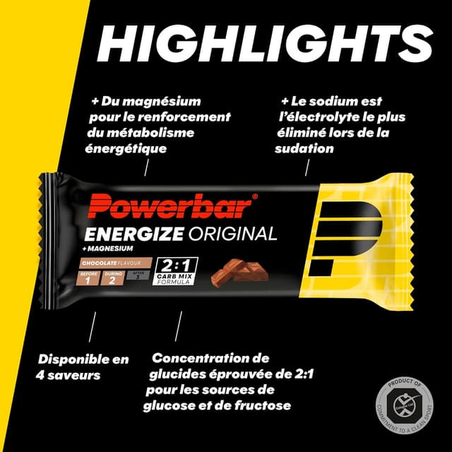 Detalle 2 de PowerBar Energize Original chocolat 15x55g