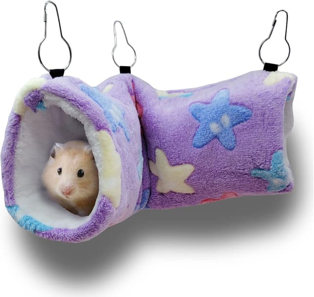 Detalle de QeeHeng Guinea Pig Ferret Rat Hammock Hanging Tunnel Bed (Purple) for Small Animals