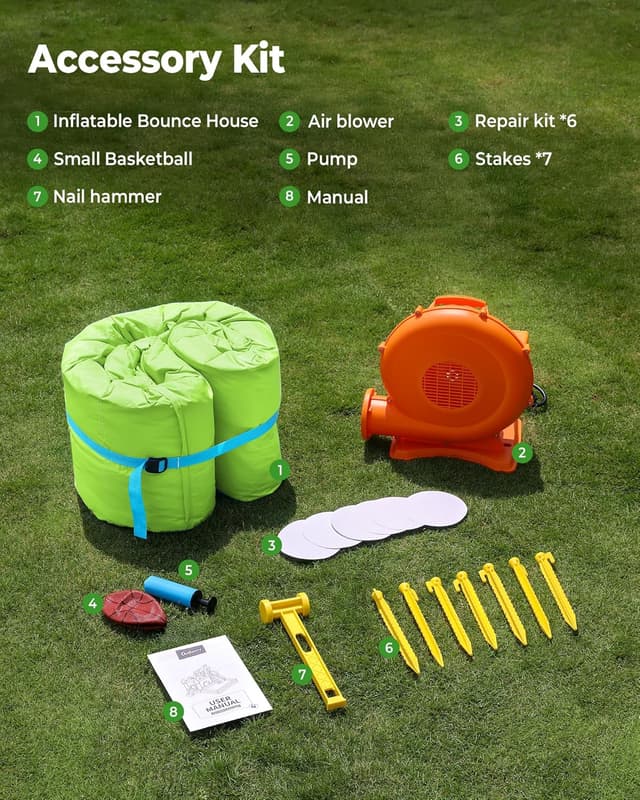 Thumbnail 6 de Outfunny Inflatable Bounce House 450W blower 🏰