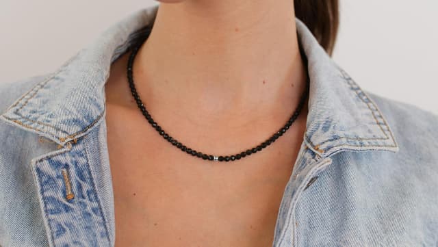 Detalle 1 de BERGERLIN Naturstein Perlen Halskette