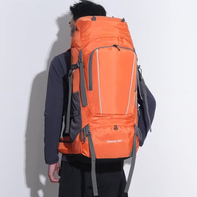 Thumbnail 6 de Ezmina 80L hiking backpack with rain cover (large camping rucksack)