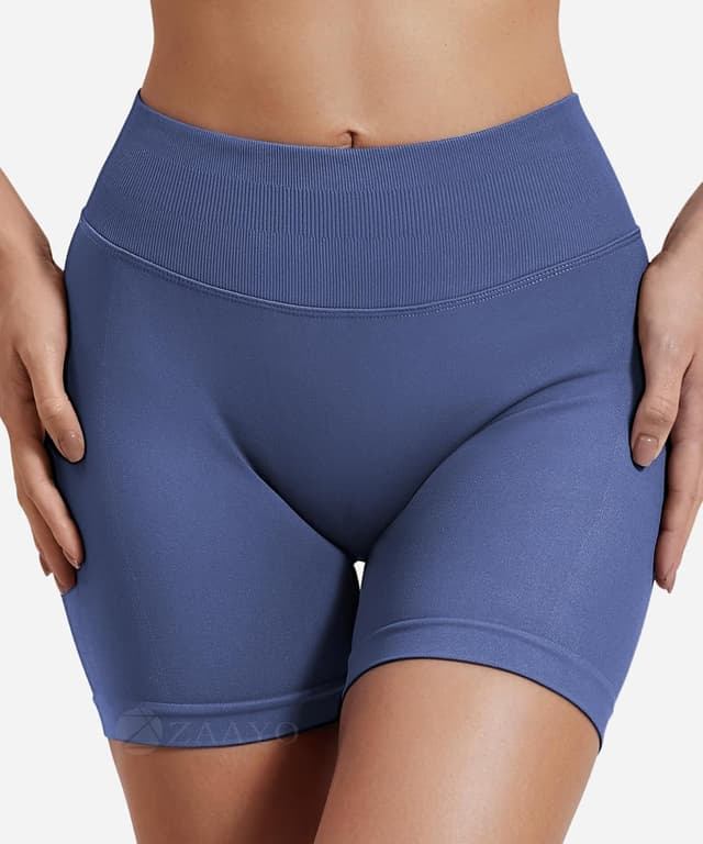 Detalle de ZAAYO Damen Sport-Shorts „Hidden Scrunch“ mit Tummy Control und 4,5“-Länge