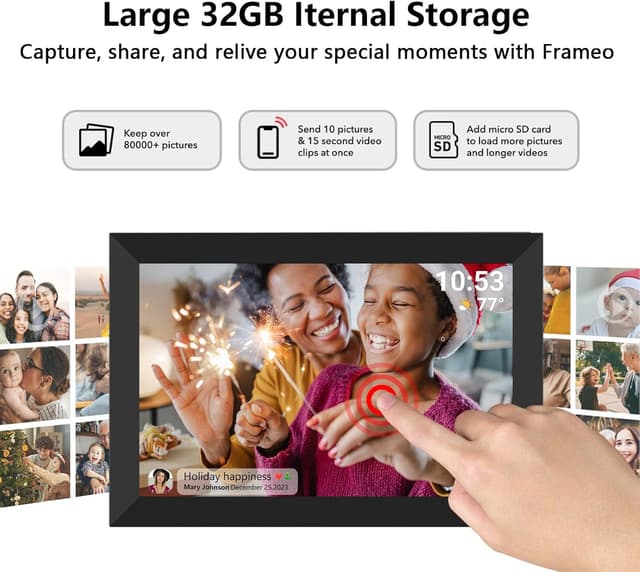 Thumbnail 4 de 32GB FRAMEO 10.1 Inch Smart Digital Photo Frame