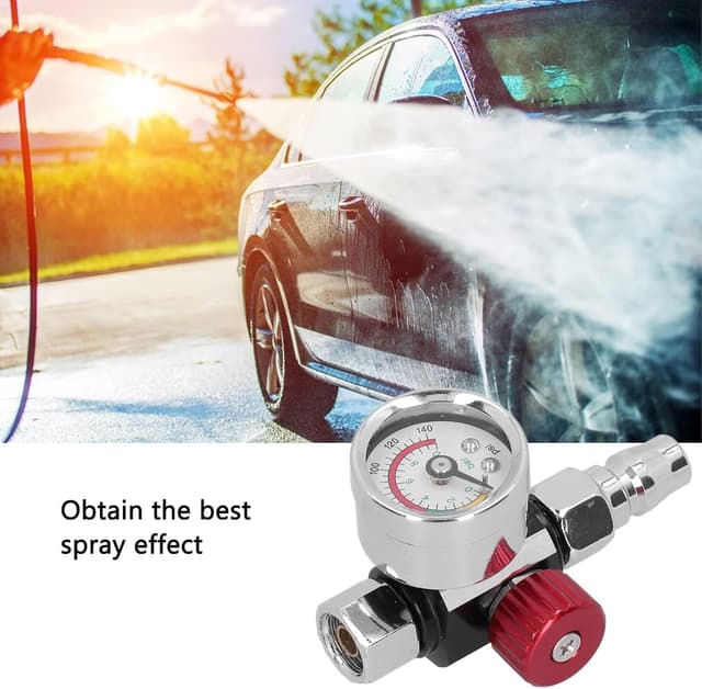 Thumbnail 6 de LiebeWH regolatore di pressione dell’aria per pistola a spruzzo con filettatura G1/4 e manometro