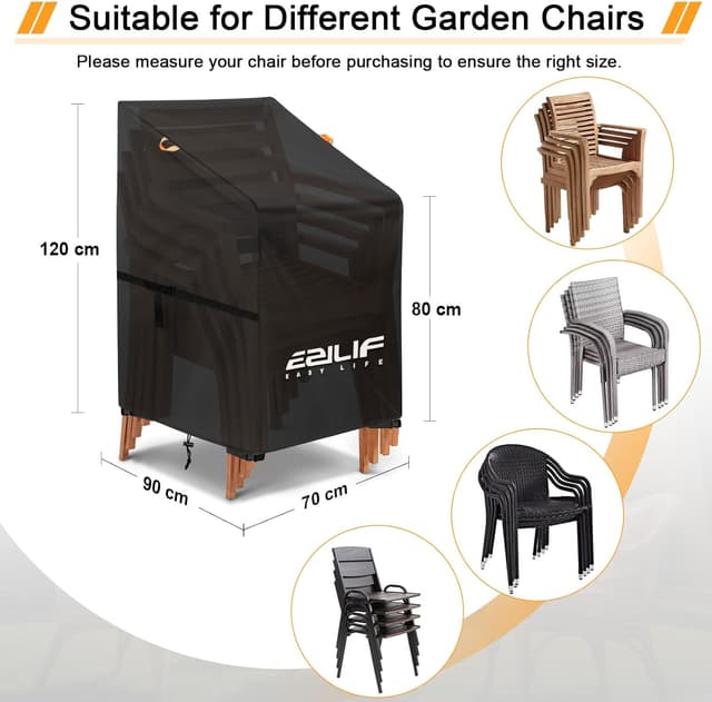 Detalle 2 de Ezilif 420D garden chair covers 70x90x80