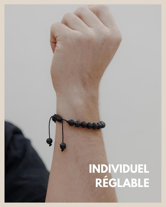 Detalle de GD GOOD.designs EST. 2015 Bracelet de perles de pierre naturelle (boules de chakra 8 mm) réglable