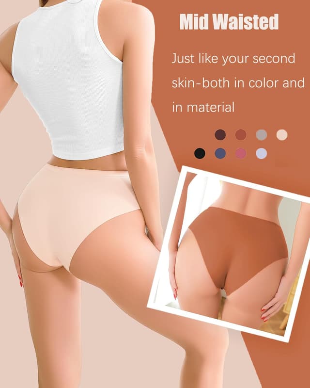 Detalle de ALL OF SHE 5 Pack di mutande senza cuciture da donna a vita media (multipack XS-XL)