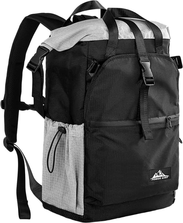 Detalle de POWER KING 35L Expandable to 45L Lightweight Travel Backpack (19 inch laptop) – 3-in-1 roll-top daypack