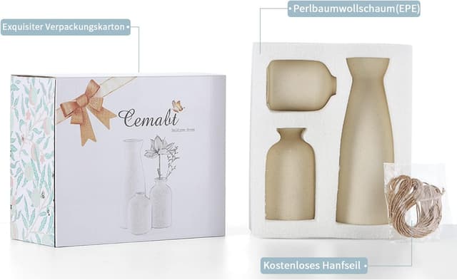 Thumbnail 4 de CEMABT Ceramic Vase Set 3 vases déco 🏺