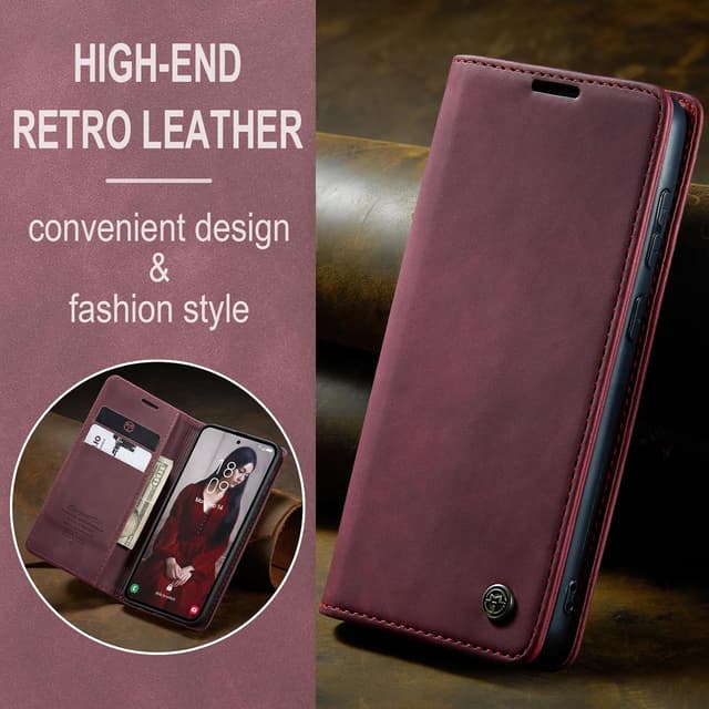 Thumbnail 6 de Azororo Galaxy A35 5G Hülle Premium Leder Flip