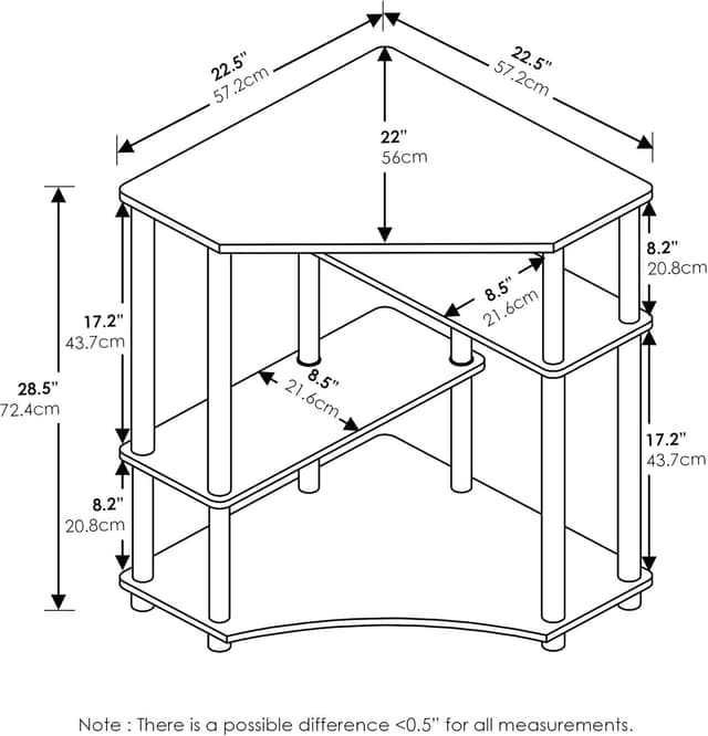 Detalle de Furinno Turn-N-Tube scrivania angolare 79 cm