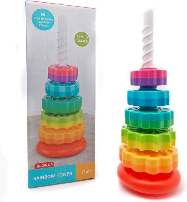 Detalle de LBAIBB Rainbow Spin Tower for Toddlers 1-3