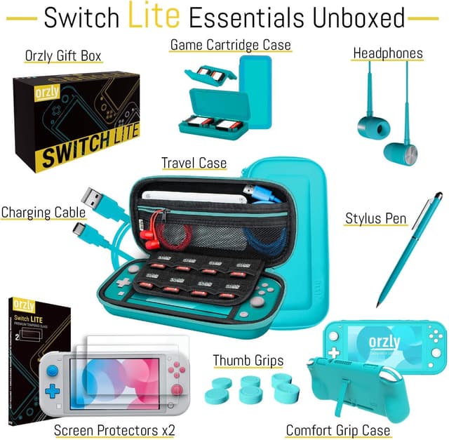 Detalle de Switch Lite accessories bundle, Orzly case