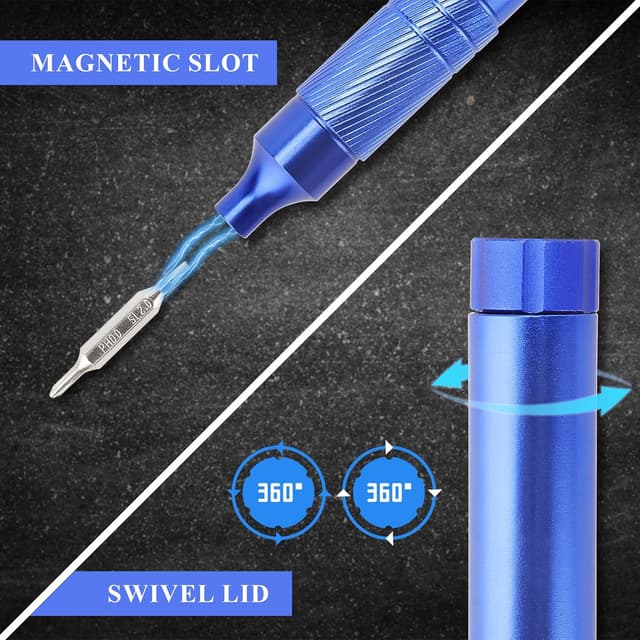 Detalle 2 de PRIDE&CRAFT 24-in-1 Precision Screwdriver Set (Blue) – Glasses repair and electronics bits