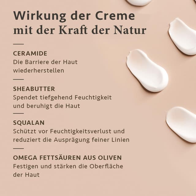 Detalle 2 de Satin Naturel Bio Aloe Vera & Ceramide Creme (50 ml) – veganes Nachtpflege-Gesichtcreme für trockene Haut