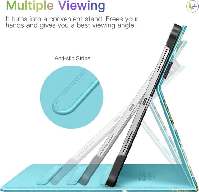 Detalle de FINTIE Multi-Angle Folio Case for iPad Air 11-inch (M4/M3/M2) & iPad Air 10.9-inch (2022) — Blossom