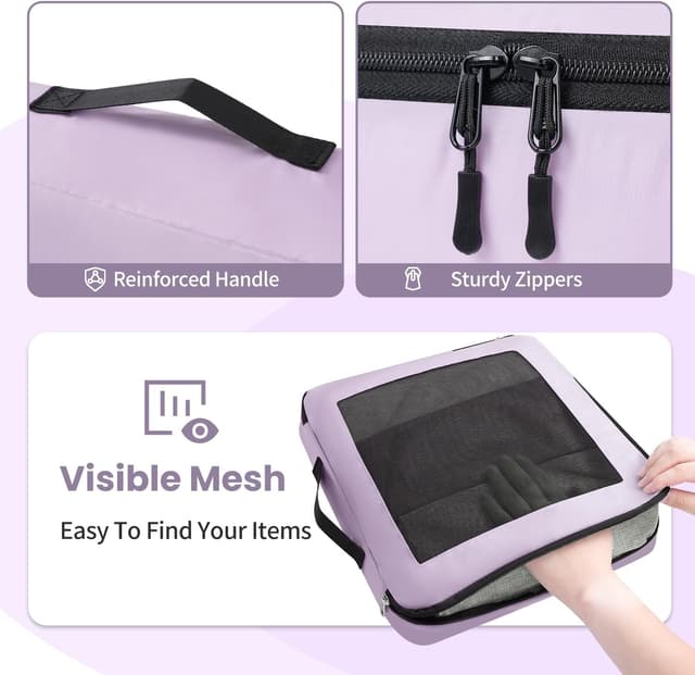 Detalle 2 de Prezon 8-Piece Packing Cubes Set (Purple) for Suitcase Travel Organisers