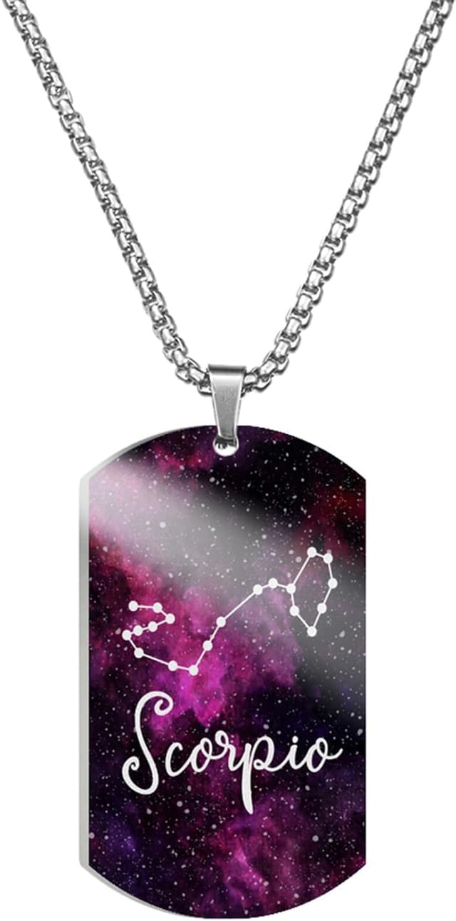 Thumbnail 6 de Caimeytie Halskette aus Edelstahl mit farbigem Anhänger (12 Sternzeichen/„Konstellationen“) – Geschenkverpackung