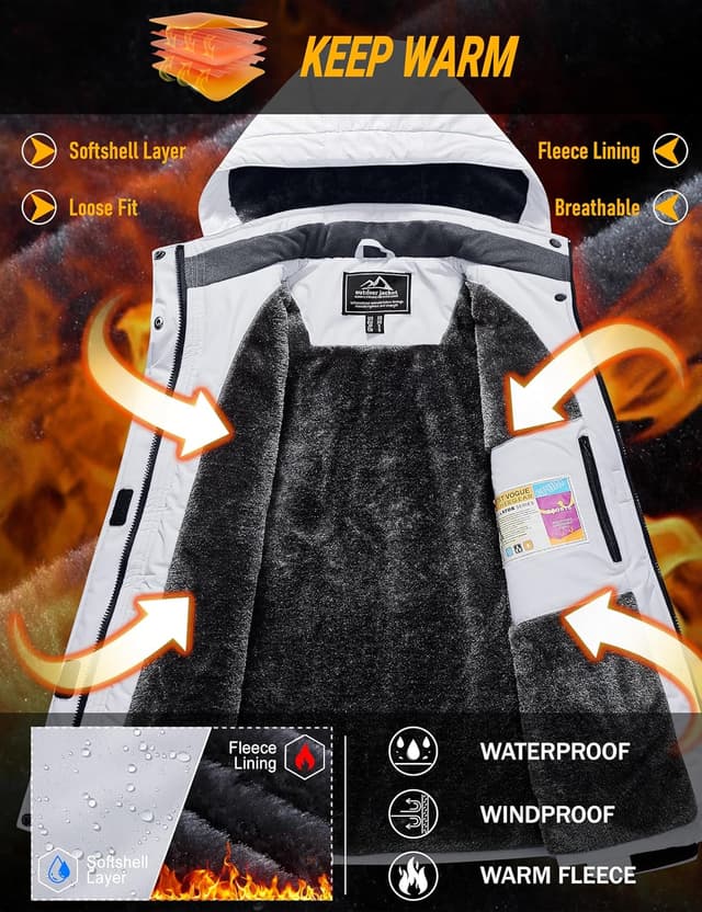 Detalle 2 de MAGCOMSEN Womens Ski Jacket 3000mm Waterproof