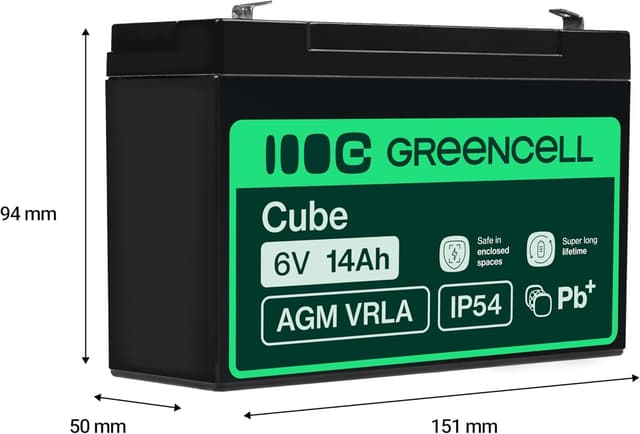 Detalle 2 de Green Cell AGM 6V 14Ah Akku für Zyklen