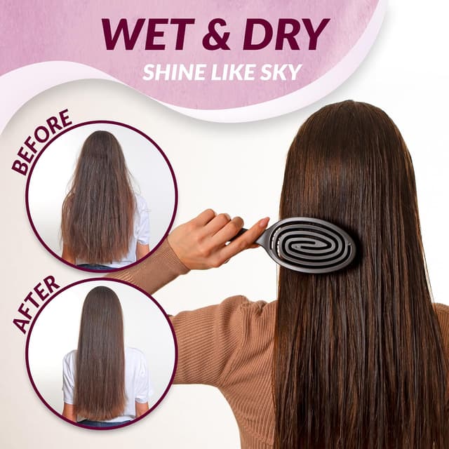 Detalle de marQus Bio Haarbürste mit Wildschweinborsten (Detangler, Doppelspiralfeder) – nass & trocken