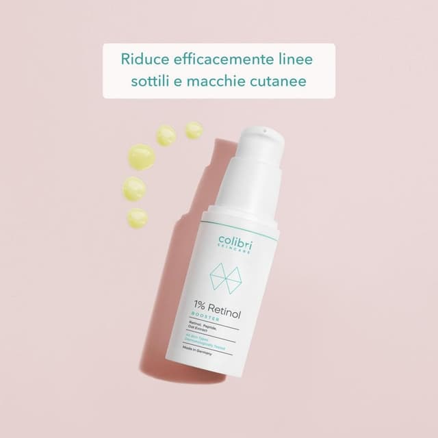 Detalle de Colibri Skincare 1% Retinol Booster siero viso al retinolo incapsulato in liposomi