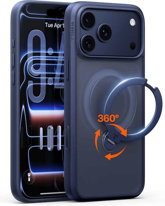 Detalle de TORRAS Q3 Spin iPhone 17 Pro Max case with 360° stand