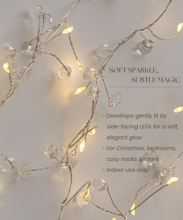 Detalle 2 de MELETĒ LED Dewdrop String Lights 4m ✨🎄