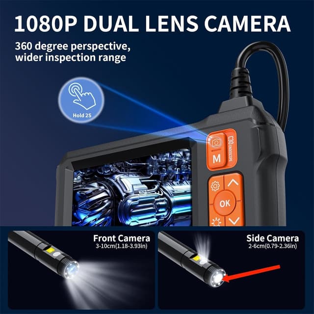 Detalle 2 de Dual Lens Borescope 1080p inspection camera, 32GB